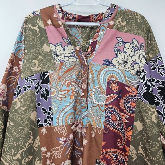 Soft Surroundings Alvadore Fleur Patchwork Tunic Top Blouse Women’s Size 1X - Picture 3 of 11